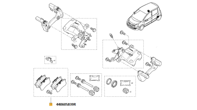 Set Placute Frana Spate Renault CLIO 3, ESPACE FLUENCE GRAND MEGANE 2002-, MODUS SCENIC TWINGO WIND, AUDI A1 A2 A3 A4 A6 A8 TT CITROEN FORD PEUGEOT RENAULT SEAT SKODA FABIA OCTAVIA RAPID ROOMSTER SUPERB YETI VW BEETLE BORA CADDY EOS GOLF JETTA LUPO NEW PA