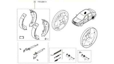 Set Saboti Frana Logan Sistem Franare Trw D: 203mm Dacia Logan 1.2 1.4 1.5dci 1.6 2004-2012 ; Citroen Saxo, Xsara, Zx; Peugeot 106 Ii, 206, 206+, 206 Cc, 206 Sw, 306; Renault Clio I, Clio Ii, Laguna I, Logan I, Thalia I, Thalia Ii, Twingo I 1.0-2.2d 03.91