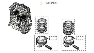 Segmenti Motor Dacia Logan 1.4 Si 1.6 Mpi Renault Clio 2 Kangoo Megane Modus Scenic Thalia ; 7701474857 - Colectie Segmenti Pentru 1 Piston;