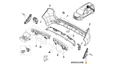 Set Suport Bara spate Dacia Dokker 2012-, 850453159R,  piesa originala OE