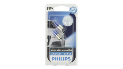 Set 2 becuri auto Philips  WhiteVision 12V 4W Ba9s T8.5 , alb 4300K , bord si pozitie 
