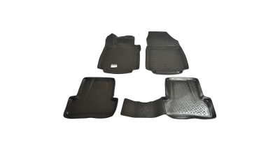 Set covorase auto din cauciuc Renault Clio IV Hatchback X98 2012-, presuri tip tavita BestAutoVest, culoare Negru, 4 buc.