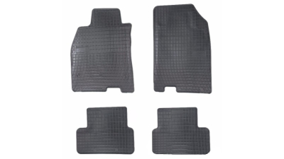 Set covorase auto din cauciuc Renault Fluence 2010-, Negru , presuri BestAutoVest, negre, 4 buc.