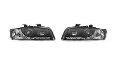 Set faruri tuning Audi A4 (B6) 11.2000-11.2004 BestAutoVest fata stanga-dreapta day time running light  transparent-negru