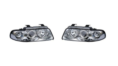 Set faruri tuning Audi A4 Sedan 1999-2000/Combi 1999-2001 BestAutoVest fata stanga-dreapta , silver-transparent