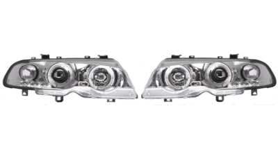 Set faruri tuning Bmw Seria 3 (E46) Coupe/Cabrio 05.1999-06.2001 BestAutoVest fata stanga+dreapta, silver-transparent