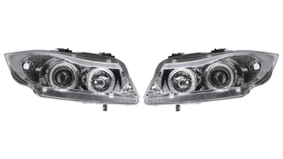 Set faruri tuning Bmw Seria 3 (E90/E91) Sedan/Touring 11.2004-08.2008 BestAutoVest fata stanga+dreapta, transparent-silver