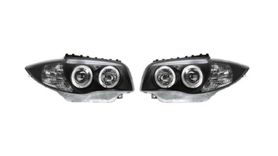 Set faruri tuning Bmw Seria 1 (E81/E82/E87/E88) 09.2004-10.2013 BestAutoVest fata stanga+dreapta fumurii bec H7+H7