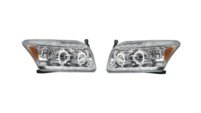 Set faruri tuning Dodge CALIBER (PK) 06.2006-2013 BestAutoVest partea Dreapta+Stanga H1+H1, transparent-silver, tip USA, reglare manuala