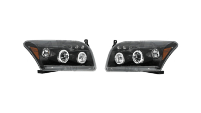 Set faruri tuning Dodge CALIBER (PK) 06.2006-2013 BestAutoVest partea Dreapta+Stanga H1+H1, transparent-negru, tip USA, reglare manuala