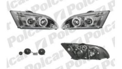 Set faruri tuning Ford Focus 2 11.2004-01.2008 BestAutoVest partea dreapta+stanga H1+H1 manual/electric ,transparent -silver
