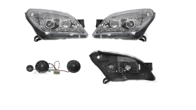 Set faruri tuning Opel Astra H 10.2003-04.2007 BestAutoVest fata stanga+dreapta daytime running light H1+H1 manual , transparent-silver