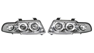 Set faruri tuning Audi A4 Sedan 1994-1998/Estate 1994-1998 BestAutoVest fata stanga-dreapta transparent -silver