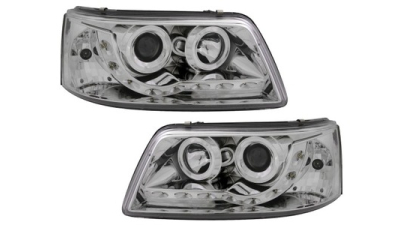 Set faruri tuning VW Transporter (T5)/Multivan 04.2003-10.2009 BestAutoVest partea Dreapta+Stanga daytime running light, tip bec H1+H1, transparent-silver
