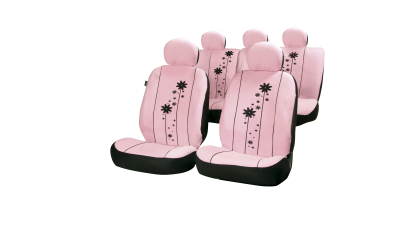 Set huse scaune auto Pink Urban Girl , Fata + Spate compatibile cu modelele cu Airbag in scaune