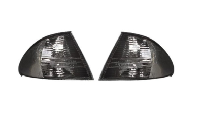 Set Lampi Semnalizare fata Bmw Seria 3 (E46) Sedan/Combi 06.1998-09.2001 DEPO partea dreapta+stanga, tuning fumuriu, cu suport becuri , tip bec PY21W