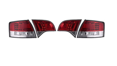 Set stopuri spate tuning lampa Audi A4 (B7) 11.2004-03.2008 Combi BestAutoVest partea Dreapta+Stanga, rosu-alb+clar