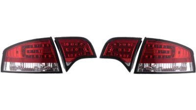 Set stopuri spate tuning lampa Audi A4 (B7)Sedan 11.2004-03.2008 BestAutoVest partea Dreapta+Stanga, rosu-alb-clar