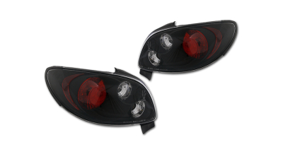 Set stopuri spate tuning lampa Peugeot 206 Model CC 01.1998-04.2009 BestAutoVest partea Dreapta+Stanga, transparent-negru