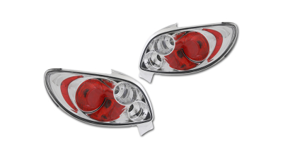 Set stopuri spate tuning lampa Peugeot 206 Model CC 01.1998-04.2009 BestAutoVest partea Dreapta+Stanga, transparent-silver, omologate EU