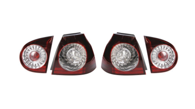 Set stopuri spate tuning Vw Golf 5 (1k), 10.2003-05.2009 HATCHBACK, Valeo 043722, omologate, lampa cu suport bulb, cu led, 1K0052204; VOLKVFAR001, Stanga+Dreapta - PRODUS UTILIZAT