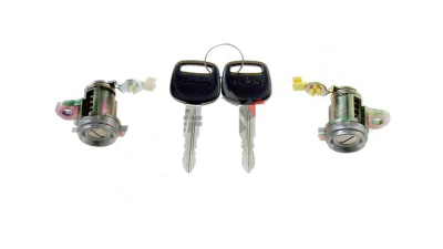 Set yale inchidere Toyota Land Cruiser (Fj80/Fj82), 1991-1996, cu chei, cu 2 butuci blocare usa, fata, stanga/dreapta, 69051/2-60030,