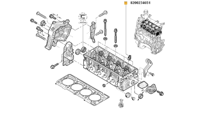 Simering Supapa motor 1.4/1.6mpi Dacia Logan, Sandero Dokker Lodgy AUDI BMW CITROEN DACIA FORD MERCEDES-BENZ NISSAN OPEL PEUGEOT RENAULT 19 CLIO ESPACE GRAND KANGOO LAGUNA MASTER MEGANE SCENIC THALIA TRAFIC SEAT SKODA VW, 8200234651,  piesa originala OE
