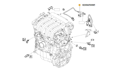 Sonda Oxigen lambda DACIA DUSTER, LOGAN, LOGAN MCV, SANDERO; RENAULT CLIO III, FLUENCE, GRAND SCENIC III, KANGOO, LAGUNA III, LATITUDE, MEGANE motor 1.2ALK-2.0ALK, 8200650085,  piesa originala OE