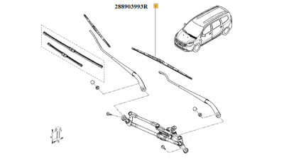 Lama Stergator Parbriz fata stanga Dacia Dokker/Lodgy 2012-09.2015, 1 buc. 22 inch, 550 mm, 288903993R,  piesa originala OE