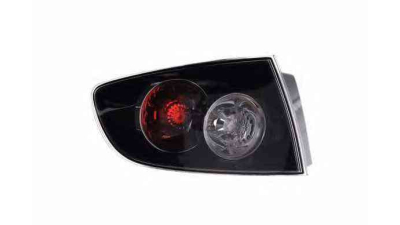 Stop spate lampa Mazda 3 Sedan 04.2006-07.2009 TYC partea Dreapta exterioara, semnalizare alba, reflector fumuriu, fara suport becuri