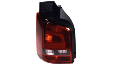 Stop spate lampa Vw Transporter/Multivan (T5), 2009-2015 Caravelle/Multivan, spate, omologare ECE, fara suport bec, rosu-alb, 7E5945095C; 7E5945095E, Stanga