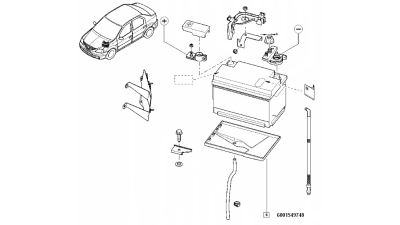 Suport Baterie Dacia Logan 12.2006-03.2013, Duster 2010-03.2013, 6001549748,  piesa originala OE