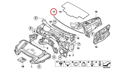 Banda izolare fonica Bmw Seria 3 E90 E91 E92/E93; originala 51486953675