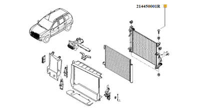 Clema fixare Dacia Dokker Lodgy Duster Renault Captur Laguna 2, Talisman, Pin fixare GMV radiator intercooler, 214450001R,  piesa originala OE