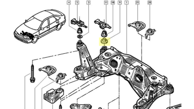 Suport gmp motor Renault Laguna I, antretoaza, 7705001422,  piesa originala OE