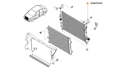 Suport Radiator Racire Stanga Dacia Logan 2004-2012, Mcv, Sandero 2008-2012;