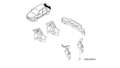 Suport Tripla Renault Symbol/Thalia II 10.2008-10.2013, rama lampa spate partea stanga, 7782734374,  piesa originala OE