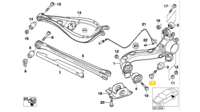 Surub Excentric suspensie punte spate M12x1.5x82-10.9 BMW Seria 3 (E36), 3 (E46), Z1 1.6-3.0D 06.88-05.05 ;  33326863853