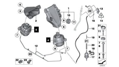 Tampon Motor Bmw BMW 5 (F10), 6 (F12), 6 (F13), 6 GRAN COUPE (F06), 7 (F01, F02, F03, F04) 3.0D 02.08-, 22116777371 hidroelastic , dreapta, hidraulic