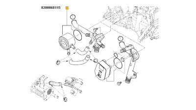Termoflot Dacia Logan 2004-2008 motorizare 1.5Dci, Racitor ulei Renault Clio 1998-2015, Kangoo 1997-2008, Megane 2, Modus, Scenic 2, 8200068115,  piesa originala OE