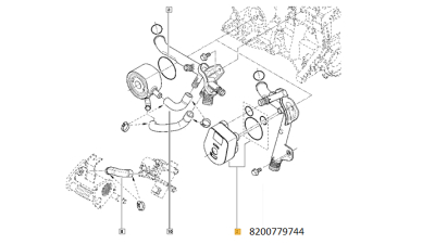 Termoflot Dacia Logan 2004-2012 motor 1.5Dci E4 Logan 2 2012-; Dokker 2012-; Lodgy 2012-; Sandero 2008-2017, Mercedes Citan, Nissan, Renault Megane 2 3, Racitor ulei, 8200779744,  piesa originala OE