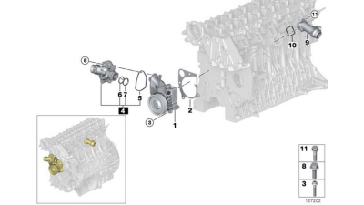 Termostat racire Cu Carcasa (88°C) BMW 1 (E81), 1 (E87), 3 (E46), 3 (E90), 3 (E91), 3 (E92), 3 (E93), 5 (E60), 5 (E61), 6 (E63), 6 (E64), 7 (E65, E66, E67), X3 (E83), X5 (E53) 2.0D/2.5D/3.0D 09.01-12.13;  11517805811