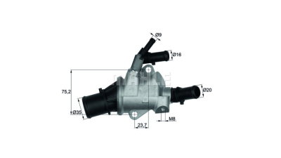 Corp termostat Mahle Alfa Romeo 159, 2005-2012, Brera, 2005-2010, SPIDER, 2006-2010, motor 2.4 JTDm, diesel, temp. deschidere [°C] 88 