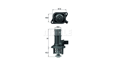 Corp termostat Mahle Audi A3 (8L), 1996-2003, Skoda Octavia 1 (1U2/1U5), 1996-2010, motor 1.6, benzina, temp. deschidere [°C] 105 