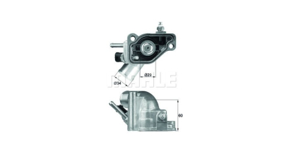 Corp termostat Mahle Opel Astra G, 1998-2009, Astra H, 2004-2014, Corsa C, 2000-2006, Meriva, 2003-2010, Tigra, 2004-2009, motor 1.8, benzina, temp. deschidere [°C] 92 