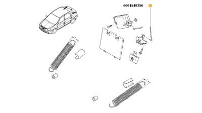 Tija Comanda Deschidere portbagaj Dacia Logan Berlina 2004-2012, 6001549356,  piesa originala OE