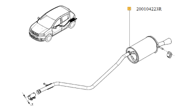 Toba Finala Dacia Logan II 2012-, Logan MCV II 2012-; Sandero II 2012- motor 1.2 16V/1.2 LPG, 200104223R,  piesa originala OE