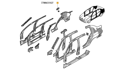 Trapa Carburant Renault Clio II, usita buson rezervor spate dreapta, 7700433127,  piesa originala OE