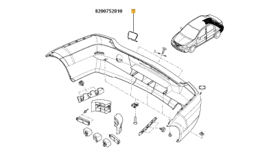Capac Bara Spate Inel Remorcare Dacia Logan 2009-2012 Model Berlina/Sedan
