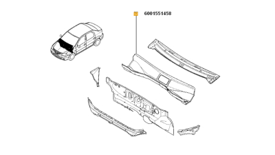 Traversa Inferioara Sub Parbriz Dacia Logan 2004-2012, Sandero 2008-2012, Duster 2010-11.2015, 6001551458,  piesa originala OE